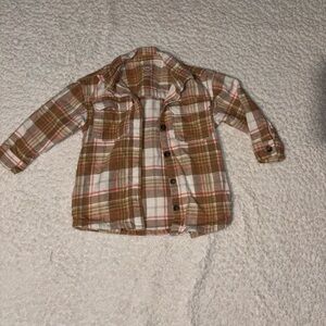 Brown and white Girls Shacket